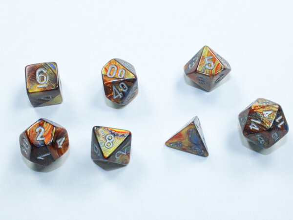 Chessex Lustrous Mini-Polyhedral 7-Die Set - Gold/silver