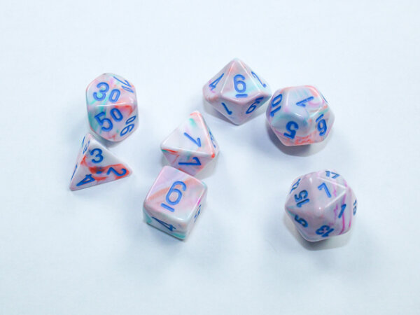 Chessex Festive Mini-Polyhedral 7-Die Set - Pop Art/blue