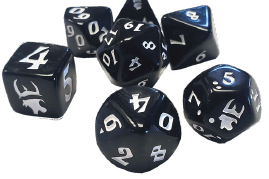 Munchkin Polyhedral Dice Set Black White