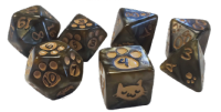 Kitten Polyhedral Dice Set Brown