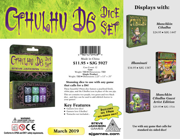 Cthulhu D6 Dice Set 2022 Edition