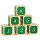 D6 - Metal & Enamel Dice Set (12) Green & Gold