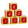 D6 - Metal & Enamel Dice Set (12) Red & Gold
