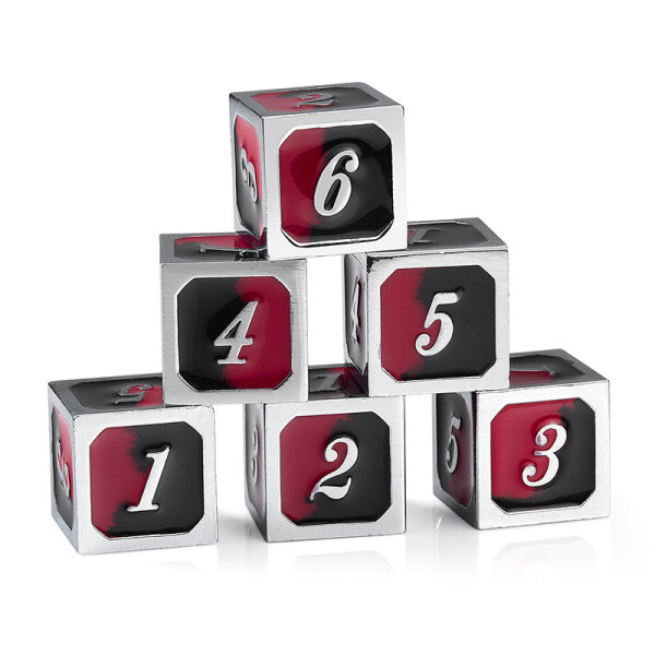 D6 - Metal & Enamel Dice Set (12) Spider
