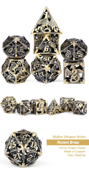 Hollow Dice Set (7) Dragon Bronze