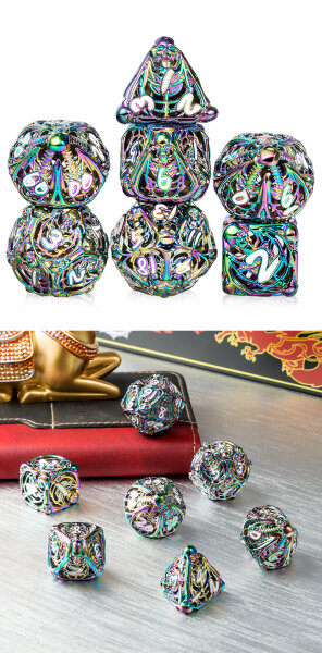 Hollow Dice Set (7) Skeleton Iridescence