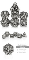 Hollow Dice Set (7) Cthulhu Nickel & White