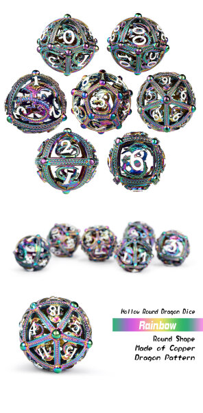Hollow Orb Dice Set (7) Dragon Iridescence