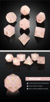 Gemstone Dice Set (7) Rose Quartz Natural