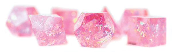 RPG Dice Set (7) Pink Cloak and Dagger