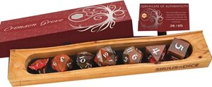 Wood Resin RPG Dice Set (7) Crimson Grove