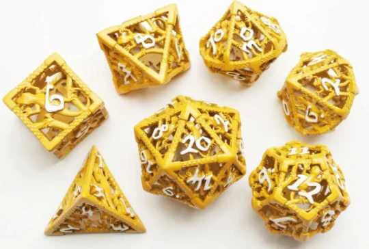 Die of Newt Dice - Yellow Polyhedral Set