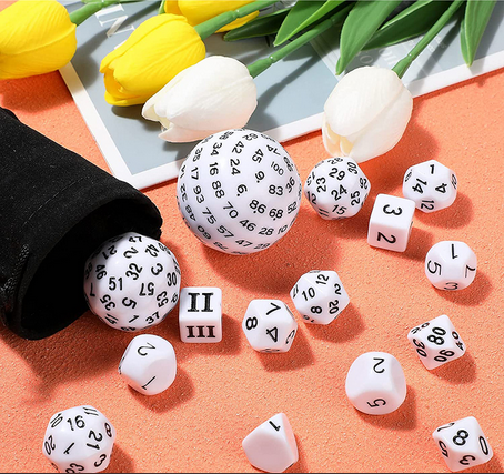 Complete Dice Set D3-D100 White