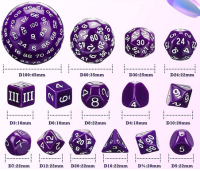 Complete Dice Set D3-D100 Purple