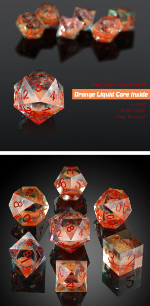 Liquid Core Dice Set (7) Coral