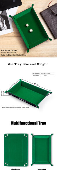 Rectangle Folding Dice Tray (Green)