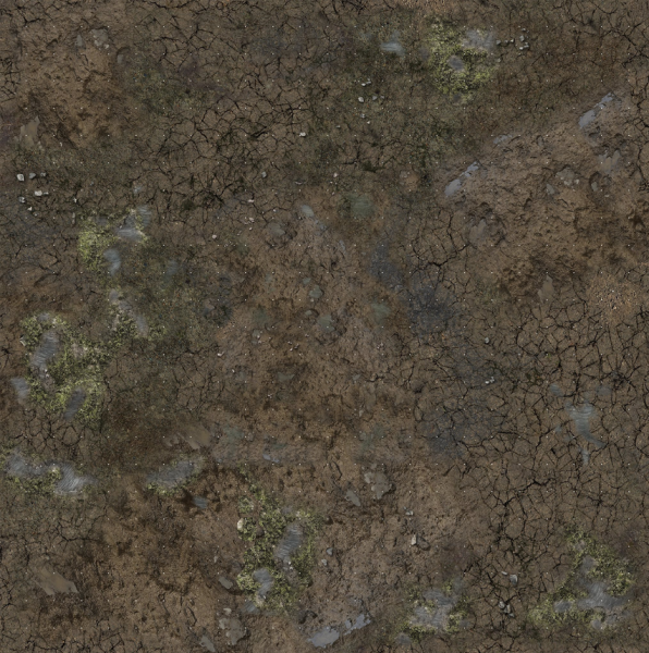 Muddy Streets Gaming Mat 60x60cm Grid