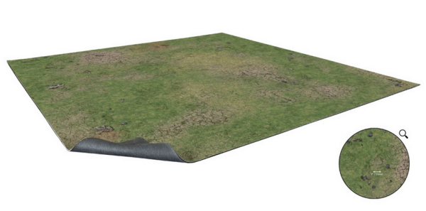 Grassy Fields Gaming Mat 90x90cm Grid