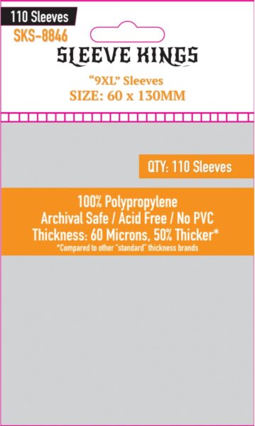Card Sleeves - 60 x 130mm - Sleeve Kings - 9XL - 110 Stück - 60 Microns