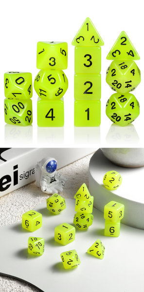 Acrylic Dice Set (12) Caterpillar