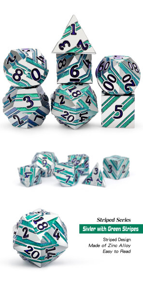 Stripe Dice Set (7) Caribbean