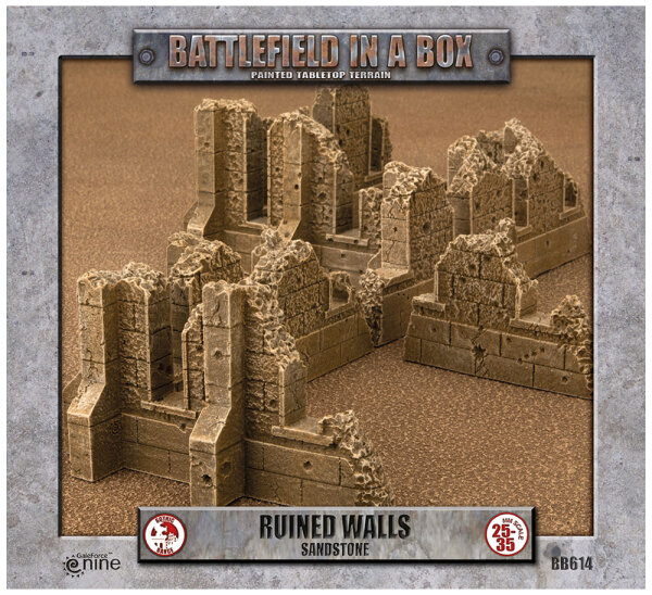 Battlefield in a Box - Gothic - Walls Sandstone (x1) 30mm