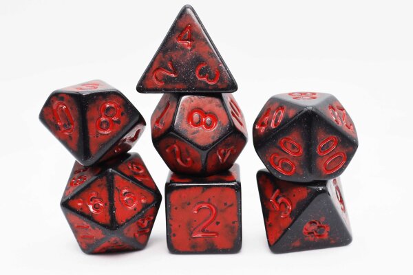 Timeworn Red RPG Dice Set (7)