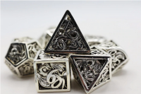 Hollow Mithril Dragon RPG Metal Dice Set (7)