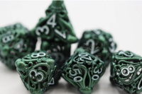 Green Mind Eater Hollow RPG Metal Dice Set (7)