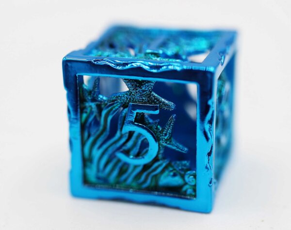 Hollow Seascape Electro Blue RPG Metal Dice Set (7)