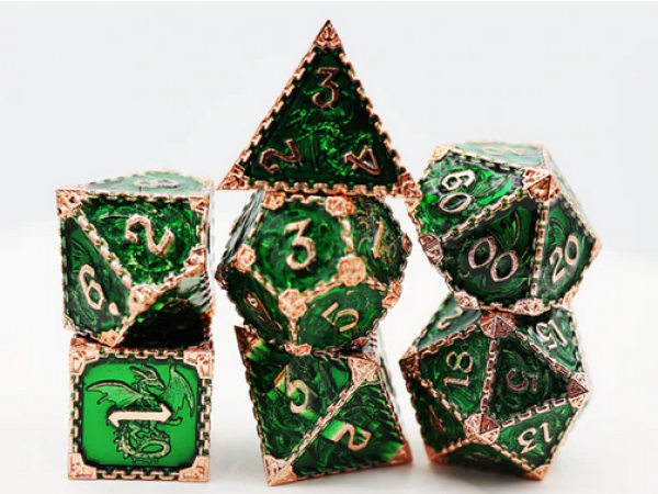 Forest Dragon RPG Metal Dice Set (7)