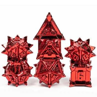 Red Flail RPG Metal Dice Set (7)
