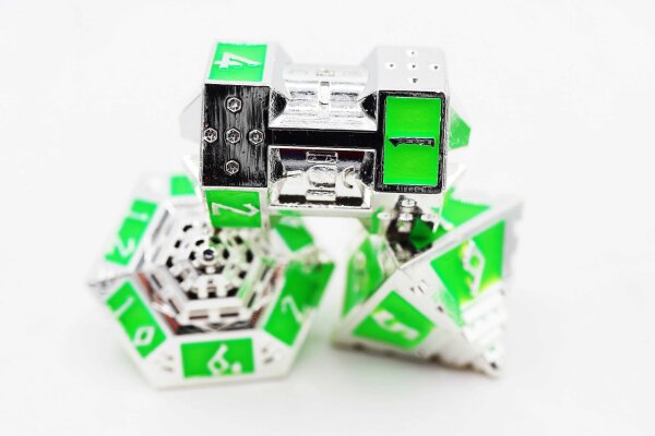 Dice 51 Neon Diamonds RPG Metal Dice Set (7)