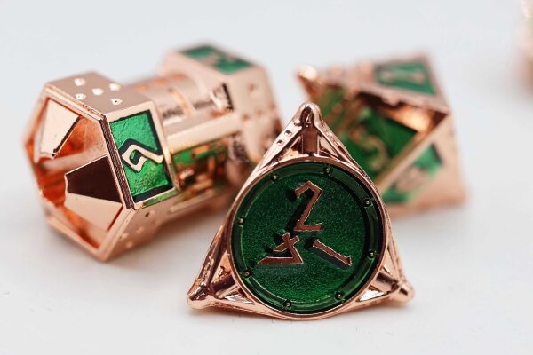 Dice 51 Copper-Lit Space RPG Metal Dice Set (7)