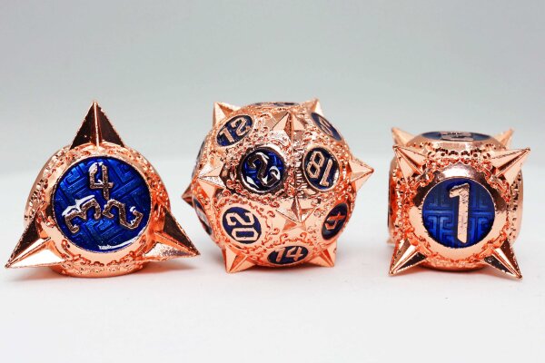 Meteor Storm Copper-Lit Space RPG Metal Dice Set (7)