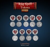 RPG Spell Enamel Tokens Red (22 Coins) (EN)