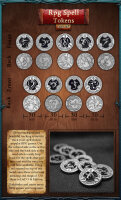 RPG Spell Enamel Tokens Black (22 Coins) (EN)