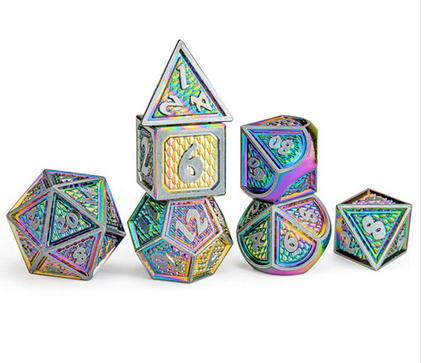 Behemoth Brushed Rainbow Polyhedral Dice Set
