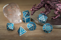 Draconis Brushed Blue Polyhedral Dice Set