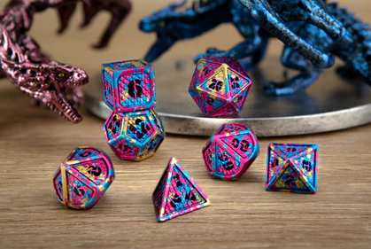 Hollow Aluminum Wyvern RPG Dice Set (7)