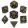 Metal Solid Barbarian Matt Black w/Gold Polyhedral Dice Set