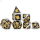 Gold Gears Solid Gear Steampunk Themed Polyhedral Dice Set