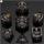 Black w/Purple Gems Dragons Eye Hollow Metal Dice Set (7)