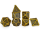 Ancient Gold Bone Collector Solid Metal Polyhedral Dice Set