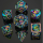 Rainbow Hollow Dragon Dice Set Filled w/Gems (7)