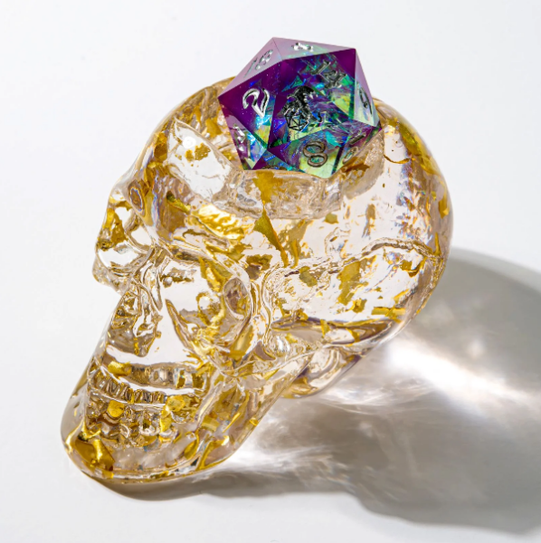 D20 Skull Holder/Charger Gold