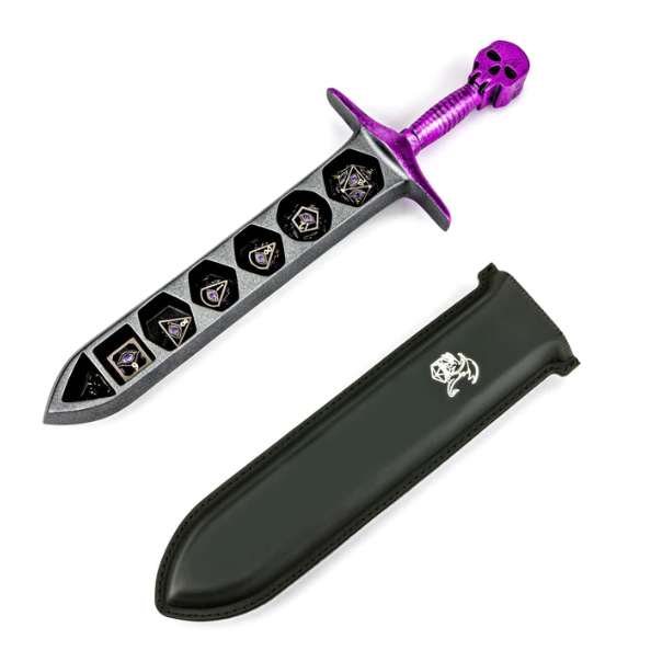 Grim Dagger Dice Case/Holder w/sheath Cover Purple