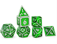 Behemoth Brushed Green Solid Metal Polyhedral Dice Set