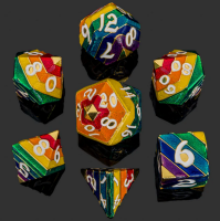 Pride Rainbow Metal Gold with white numbers Polyhedral...