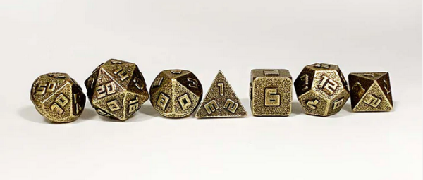 10MM Mini Metal RPG Ancient Bronze Polyhedral Dice Set